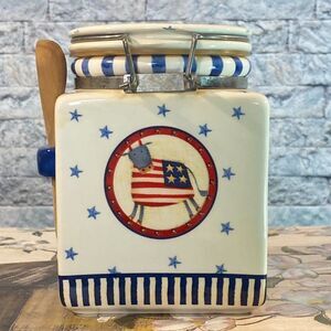 Debbie Mumm Ceramic Sugar Canister Farmhouse Decor
